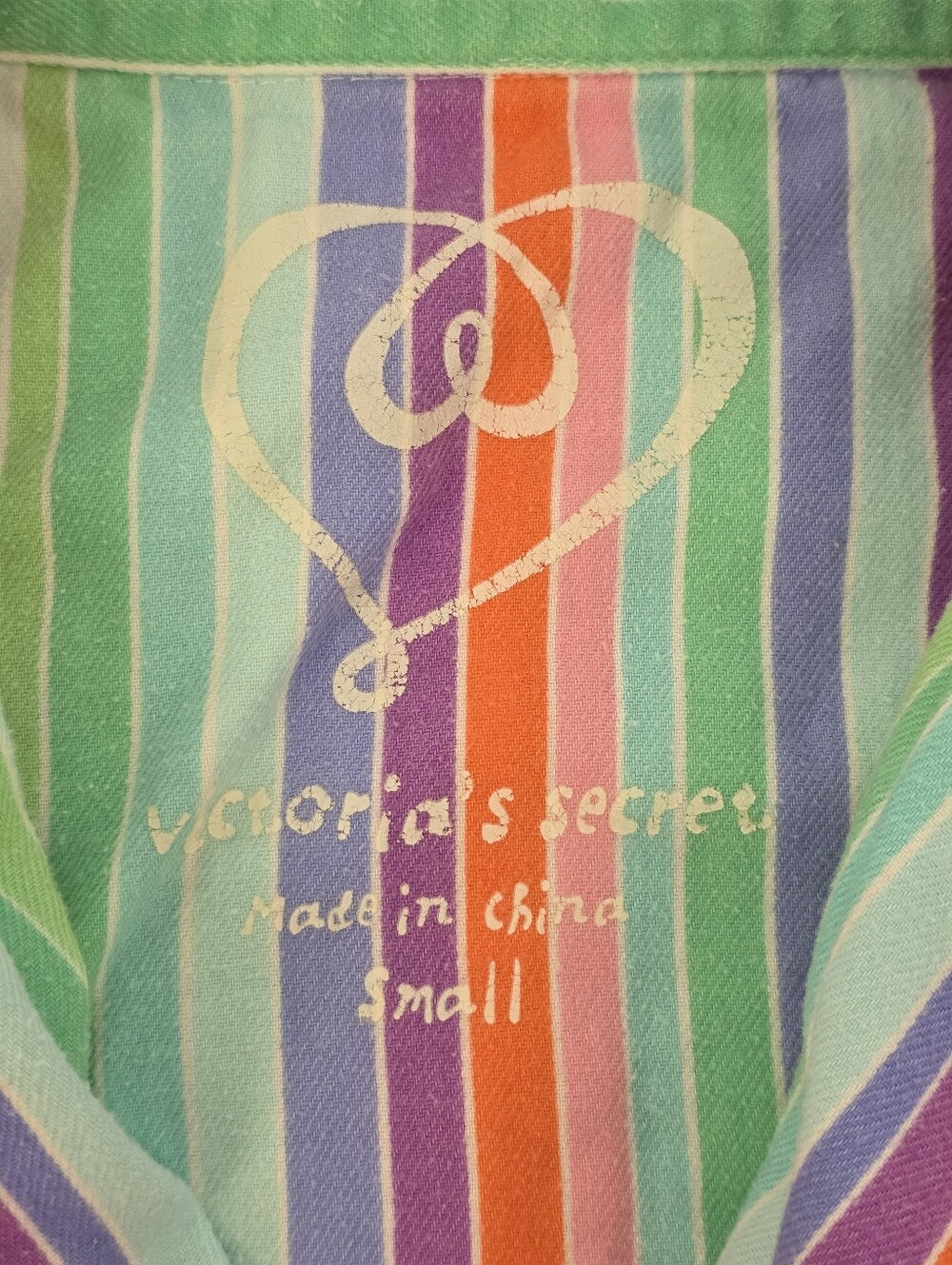 Victoria’s Secret Rainbow Stripe Cotton Pajama Set Small Vintage Y2K Loungewear - Picture 5 of 16